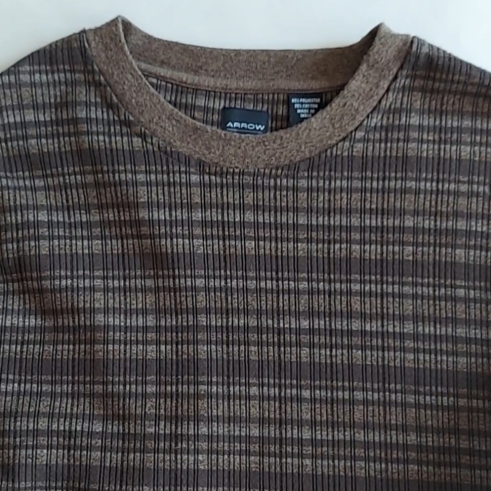 Mens Arrow striped sweater- neutral colors
